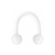 Micro Circular U Barbell weiss mit zwei Kugeln