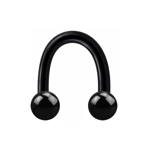 Micro Circular U Barbell schwarz mit zwei Kugeln