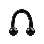 Micro Circular U Barbell schwarz mit zwei Kugeln