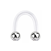 Micro Circular U Barbell transparent mit zwei Kugeln...