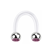 Micro Circular U Barbell transparent mit zwei Kugeln...