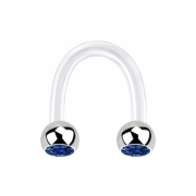 Micro Circular U Barbell transparent mit zwei Kugeln...