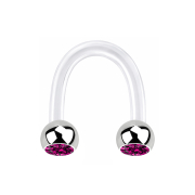 Micro Circular U Barbell transparent mit zwei Kugeln...