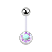 Banana sterile trasparente con sfera e sfera argento...