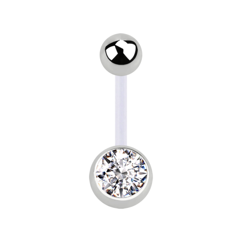 Sterile banana transparent with ball and ball silver crystal silver