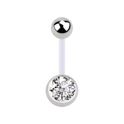 Banana sterile trasparente con sfera e sfera argento...