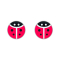 Silver ladybug stud earrings