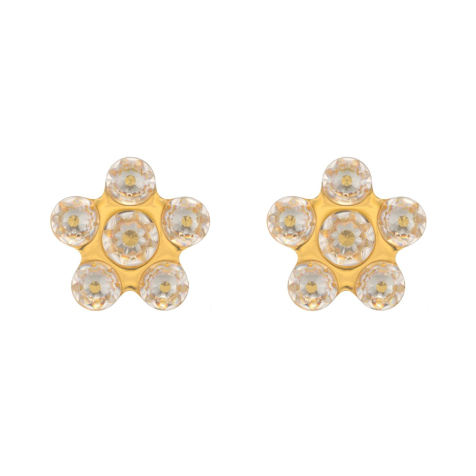 Ohrstecker vergoldet Daisy Kristall silber