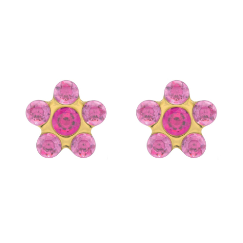 Ohrstecker vergoldet Daisy Kristall pink