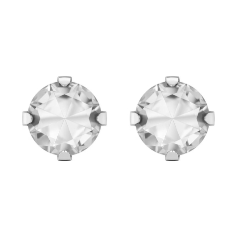 Silver stud earrings with Tiffany crystal silver