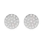 Boucles doreilles argent disque cristal argent