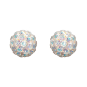 Clous doreilles en argent avec cristal Fireball multicolore