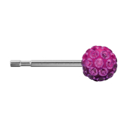 Clous doreilles en argent avec cristal Fireball fuchsia
