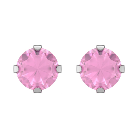 Orecchini a bottone in argento con cristallo Tiffany rosa