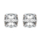 Silver stud earrings with Tiffany crystal princess cut silver