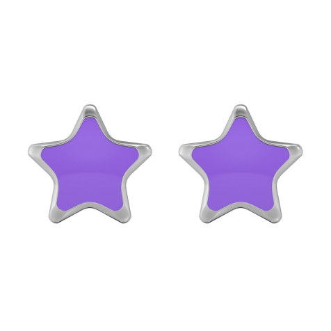 Ohrstecker silber mit Stern violett