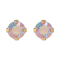 Gold-plated stud earrings with Tiffany crystal pink shimmer