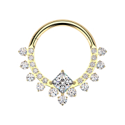 Micro Segmentring klappbar vergoldet front Kristalle...