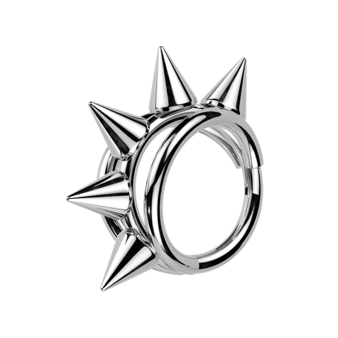 Micro Segmentring klappbar silber drei Ringe mittig Cones