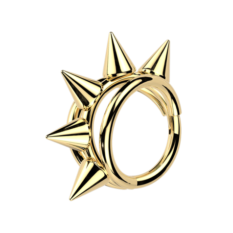 Micro anello segmentato pieghevole placcato oro tre anelli centrali Cones