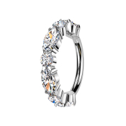 Micro Piercing Ring klappbar silber seitlich runde und...