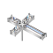 Croix sans fil argent Cristaux baguette argent