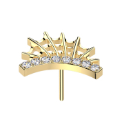 Threadless Spinnennetz vergoldet Kristalle silber