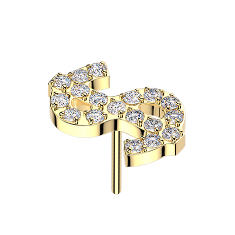 Threadless dollar gold-plated crystals silver