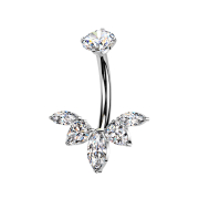 Banana filettatura interna argento cristallo incastonato...