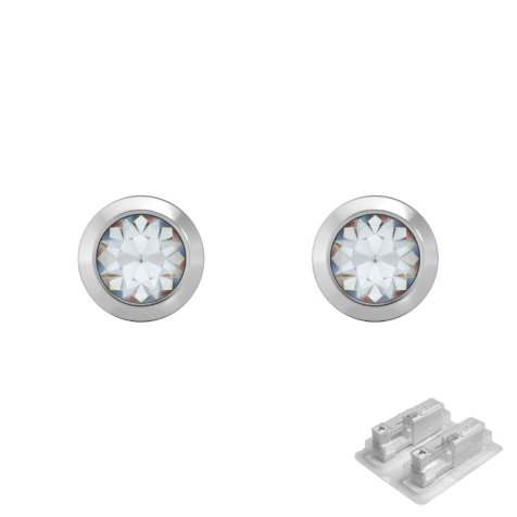 First plug silver with bezel crystal silver