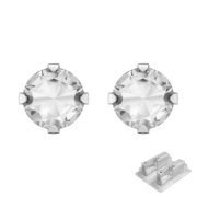 Première broche argentée avec cristal...