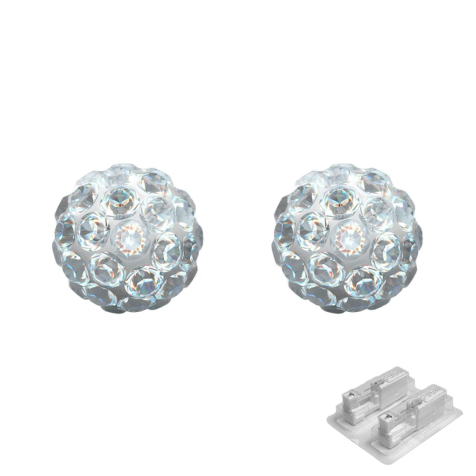 Primo connettore argento con cristallo Fireball argento