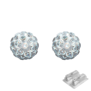 Primo connettore argento con cristallo Fireball argento