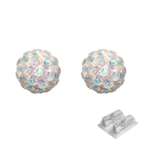 Première fiche argentée avec cristal Fireball multicolore