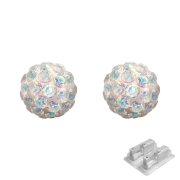 Primo connettore argento con cristallo Fireball multicolore