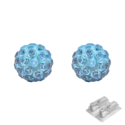 Spina iniziale argento con cristallo Fireball acquamarina