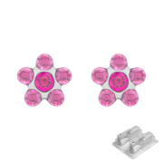 Erststecker silber Daisy Kristall pink