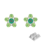 Erststecker silber Daisy Kristall grün