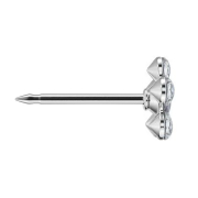 First plug silver Daisy crystal silver and pink