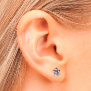 First plug silver Daisy crystal silver and pink