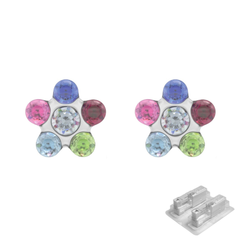 Primo connettore argento Daisy cristallo colorato