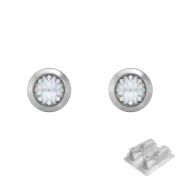 Erststecker silber mit Bezel Kristall silber