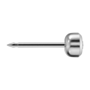 Première broche argentée avec cristal noir