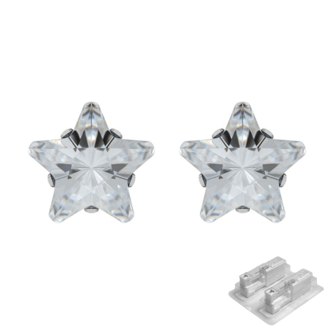 First plug silver with Tiffany crystal star silver