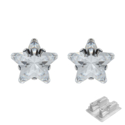 First plug silver with Tiffany crystal star silver