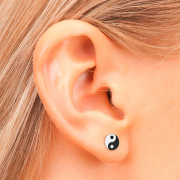 Erststecker silber Yin Yang