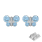 Erststecker silber Schmetterling Kristall aqua