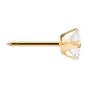 Erststecker vergoldet mit Tiffany Prinzess Kristall silber