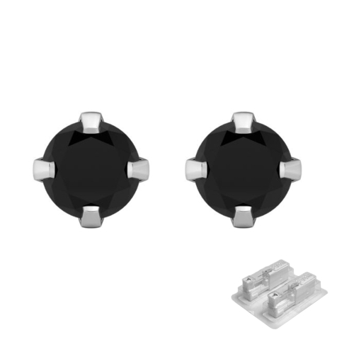 Première broche argentée avec cristal Tiffany noir