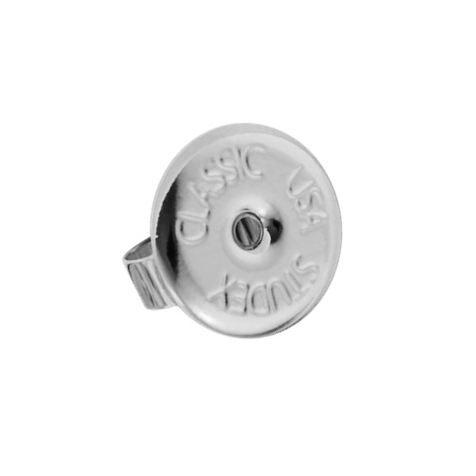 Orecchini a bottone Studex con chiusura rotonda, argento, Ø 6,6 mm